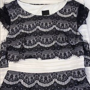 ❤️MELROSE DRESS BLACK MESH AND WHITE❤️